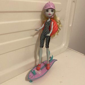 Retired Monster High Lagoona Blue Doll Surf-To-Turf